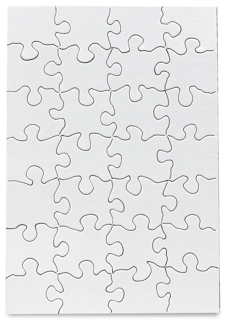 Hygloss Compoz-A-Puzzle Blank Jigsaw Puzzle 5.5"X8" 24/Pkg-28 Pieces